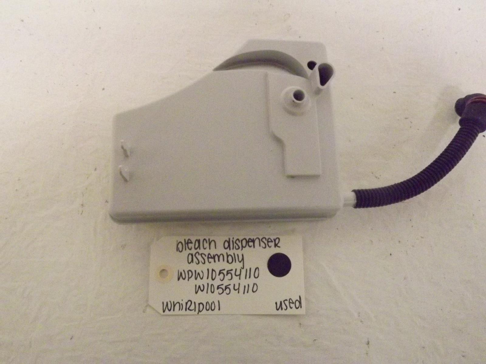 Whirlpool Washer WPW10554110 W10554110 Bleach Dispenser Assembly Used Whirlpool Washer WPW10554110 W10554110 Bleach Dispenser Assembly Used